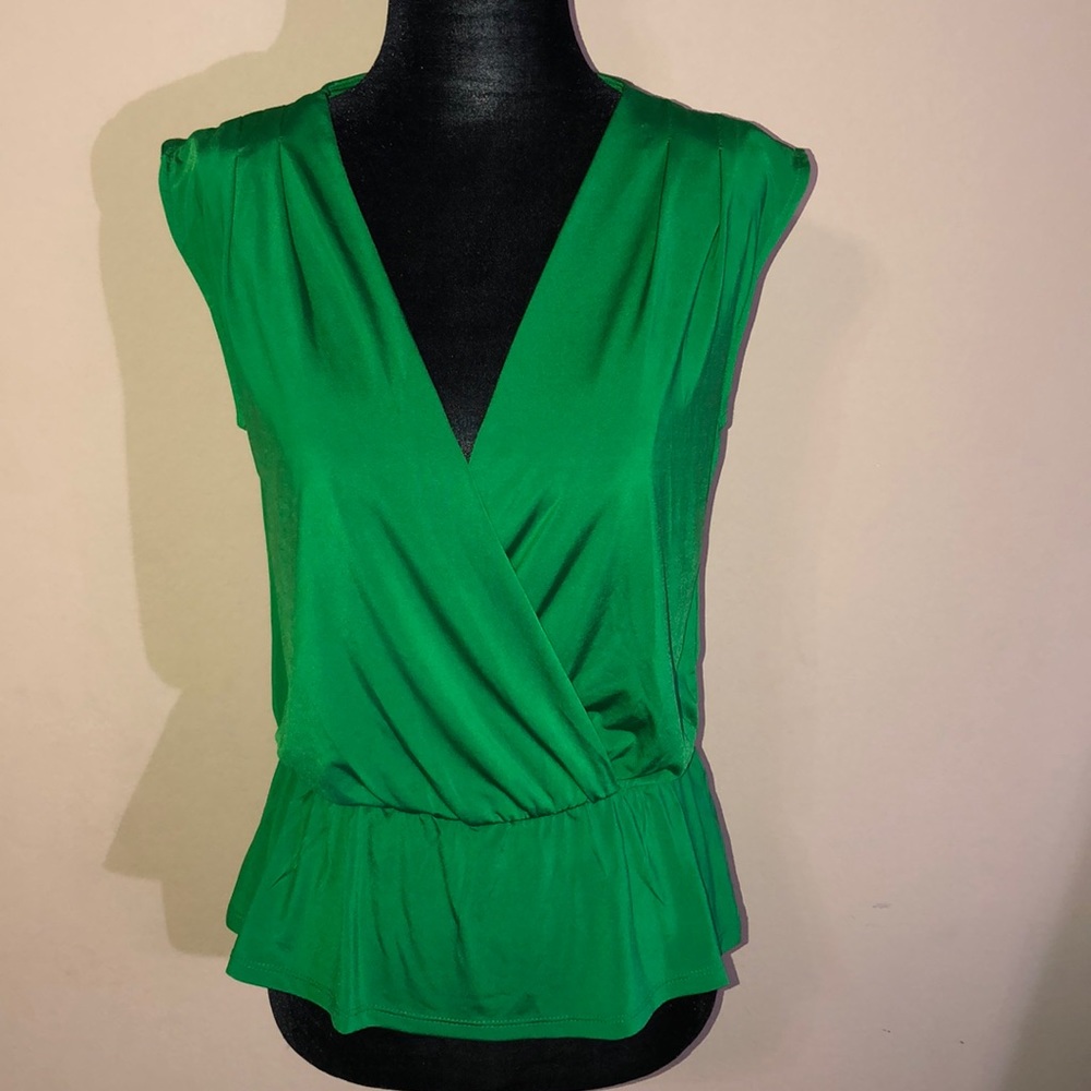 NWT Green Worthington Peplum Shirt